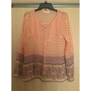 Nude Printed Boho style top